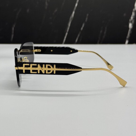 NEW FENDI GOLD GREY UNISEX SUNGLASSES FENDI FE40066U 30A - Picture 9 of 13
